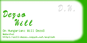 dezso will business card