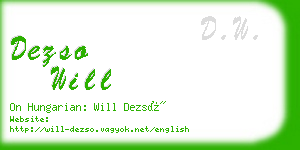 dezso will business card